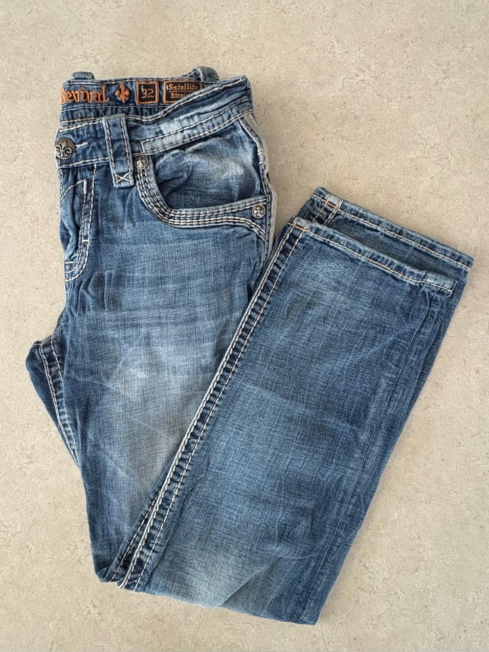 Rock Revival Satellite Straight Mens Jeans 32